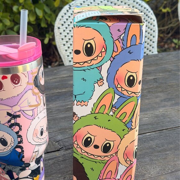 Stanley Labubu Pink 40oz Metal Tumbler with Box - Used READ - Picture 9 of 11